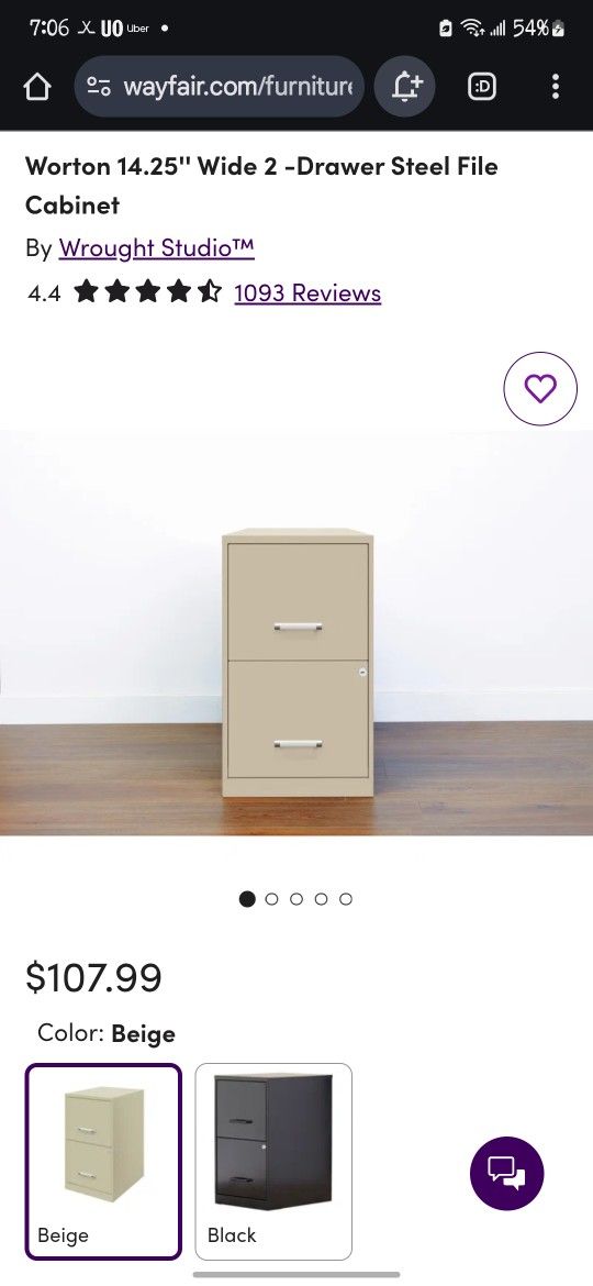 2 Beige Steel filing Cabinets