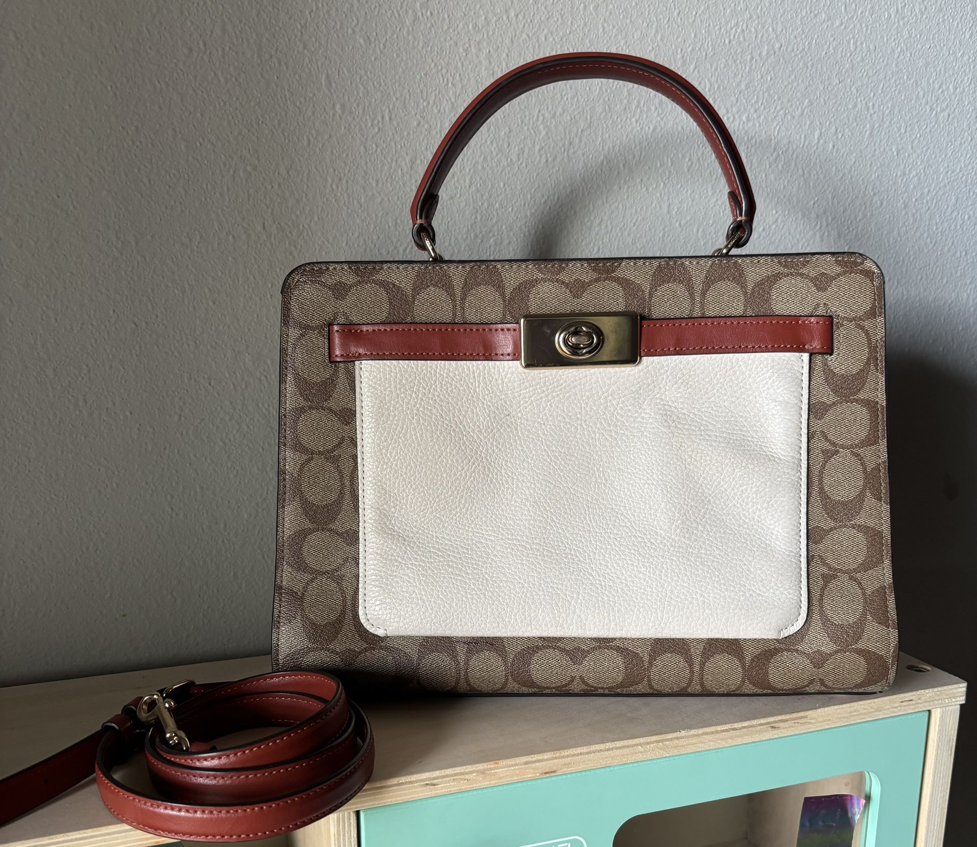Coach Lane Carryall Satchel Handbag in Colorblock SIGNATURE CANVAS