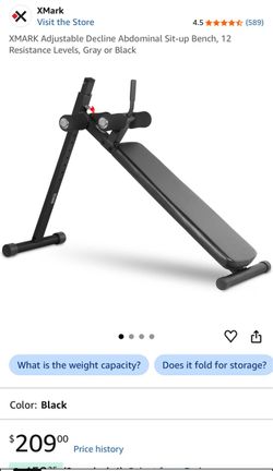 XMark Adjustable Decline Abdominal Sit-Up Bench