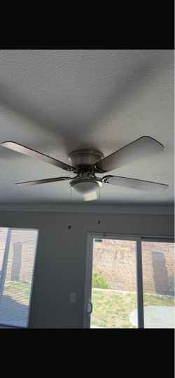5-Blade Flush Mount Ceiling Fan with Light