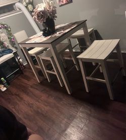 Bar Height Dining Table with Benches