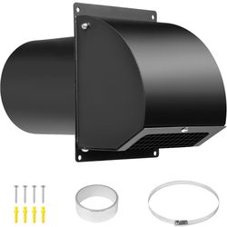 8 Inch Hooded Wall Vent Cover with Screen and Damper, 14GA/2MM Thick Heavy-Duty Steel Vent Covers for Wall, Vent Cover for Dryer Ventilation and Outdo