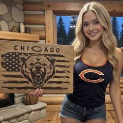 Chicago Bears “Bears” oak wall plaque