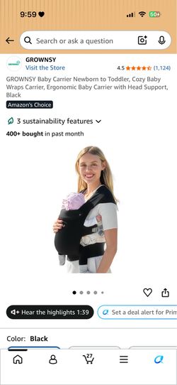 Grownsy Baby Carrier - Black