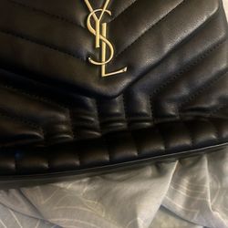 Saint Laurent Matelasse Calfskin Monogram LouLou Chain Medium Shoulder Bag
