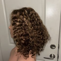 Highlight Human Hair Curly Wig 
