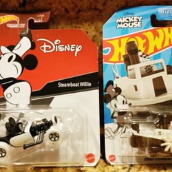 HOTWHEELS Disney Steamboat Willie Toy Vehicle Bundle 