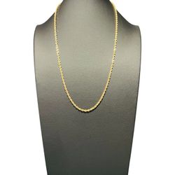22” 14K 3mm Diamond Cut Rope Chain