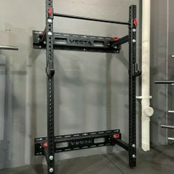 BRAND NEW Folding Squat Rack, Wall Mounted, Olympic Weights, Bumper Plates, Bench Press, Gym Mats, Rubber Flooring, Barbell 