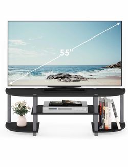 Furinno Turn-S-Tube Wide TV Entertainment Center, Black/Grey