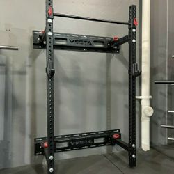 BRAND NEW Folding Squat Rack, Wall Mounted, Olympic Weights, Bumper Plates, Bench Press, Gym Mats, Rubber Flooring, Barbell 