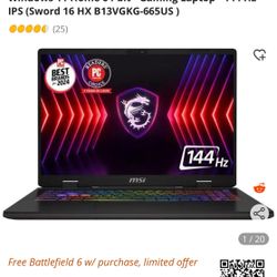 MSI Sword - 16" GeForce RTX 4070 Laptop GPU 