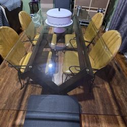 Glass top Dining room table