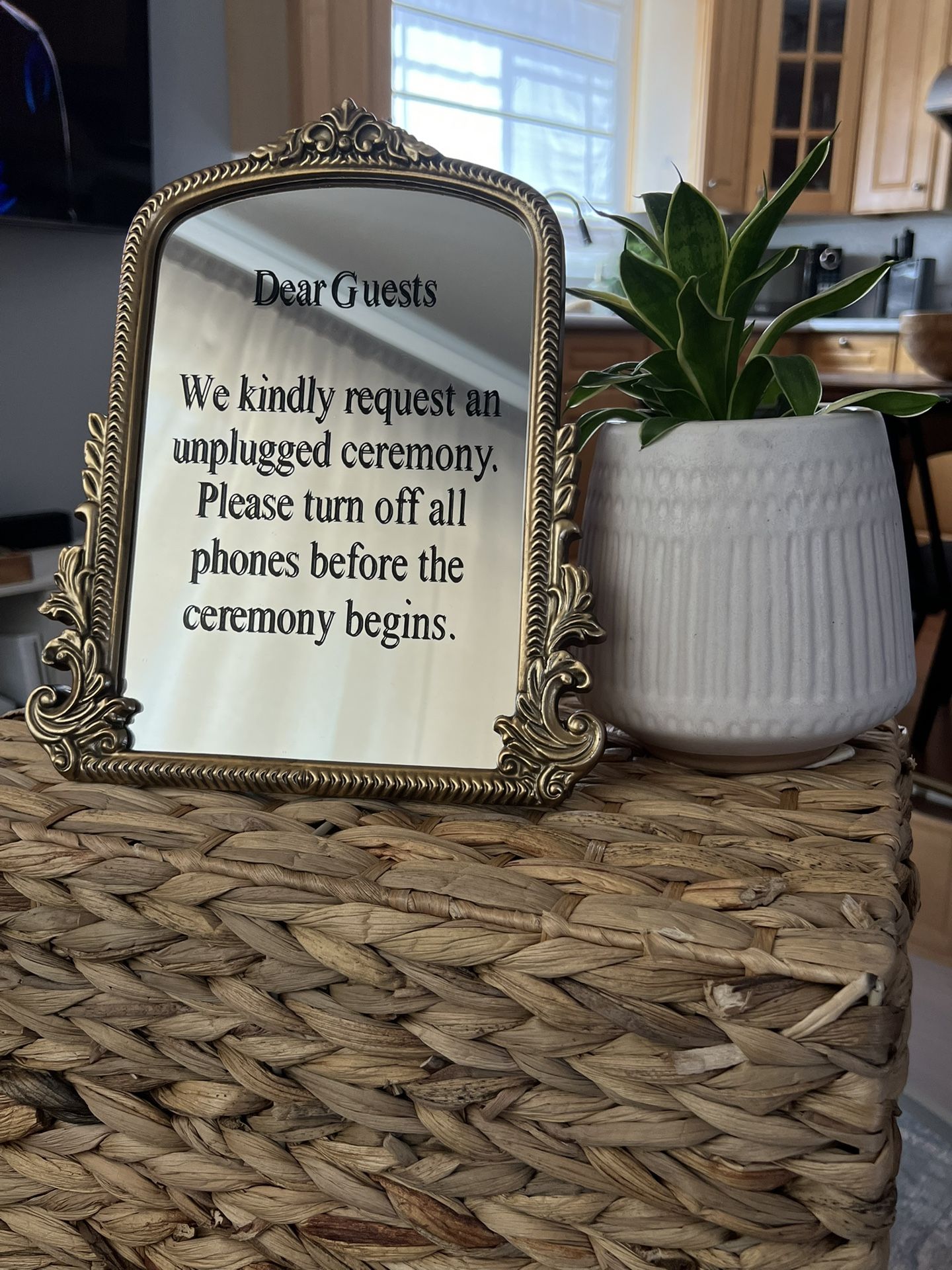 Mirror Sign: Unplug Wedding Table Top