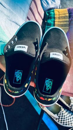 Youths Rainbow checkered VANs