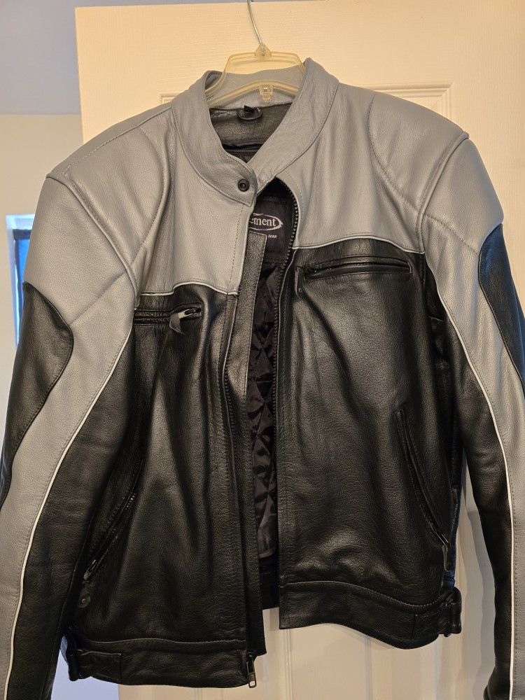 Leather Motorcycle Jacket (XL) With Zip OUT LINER