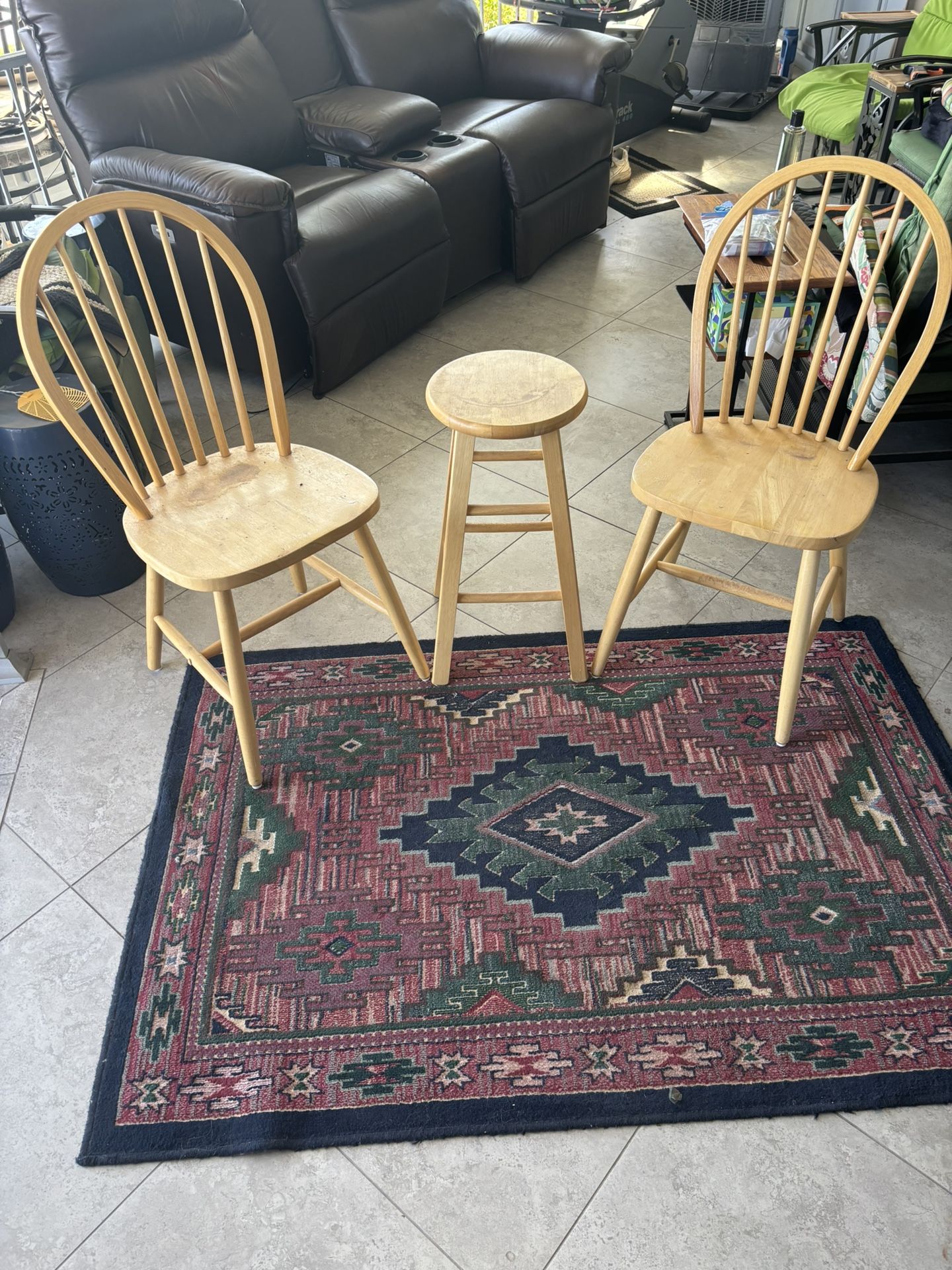 Two Chair And A Stool