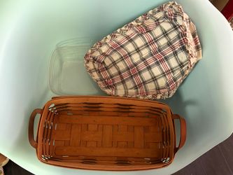 Longaberger Basket signed and dated with Liner and Protector