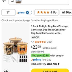 3 Pk Airtight Dog Food Storage Container