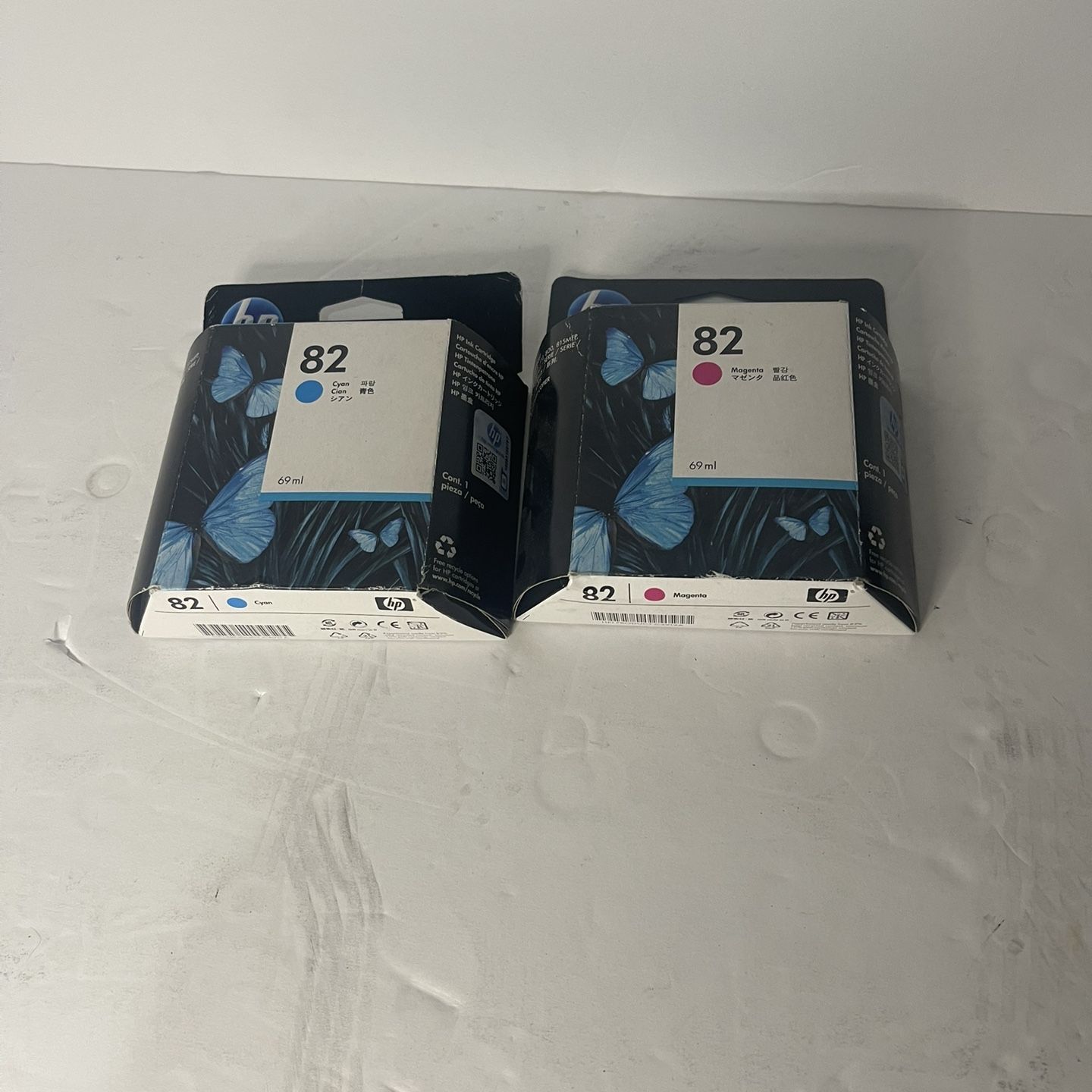 Genuine HP 82 Ink Cartridges Cyan Magenta C4911A C4912A DesignJet for ...
