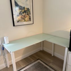 Gorgeous Glass Top Office Desk 