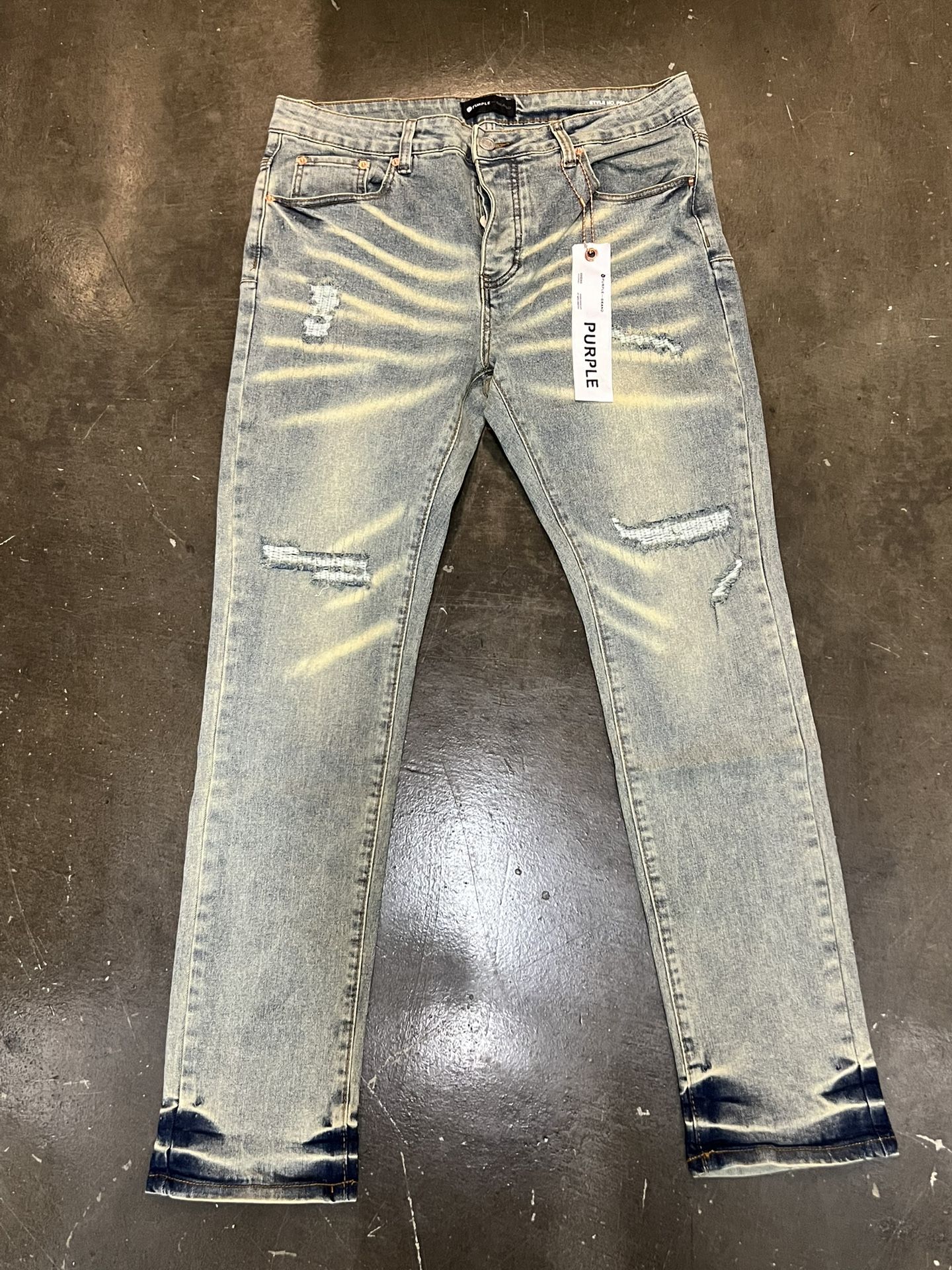 Purple light blue jeans