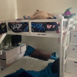 Twin Loft bed with slide