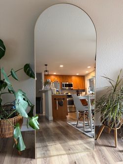 Large Arched Full-Length Floor Mirror