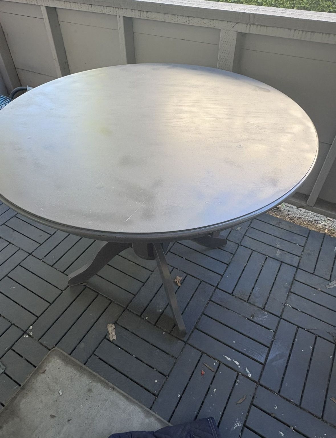 Gray Round Dining Table