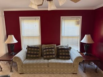 Sofa and end labels with lamps