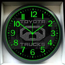 Garage Shop Toyota Mechanic Glow In The Dark Wall Clock New!  