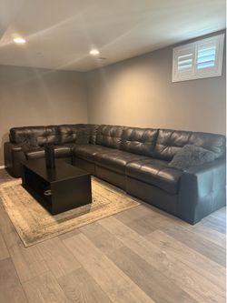 Leather sectional