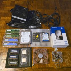 Computer PC Hardware Parts - Hard Drives SSD CPU RAM Memory PSU Fans