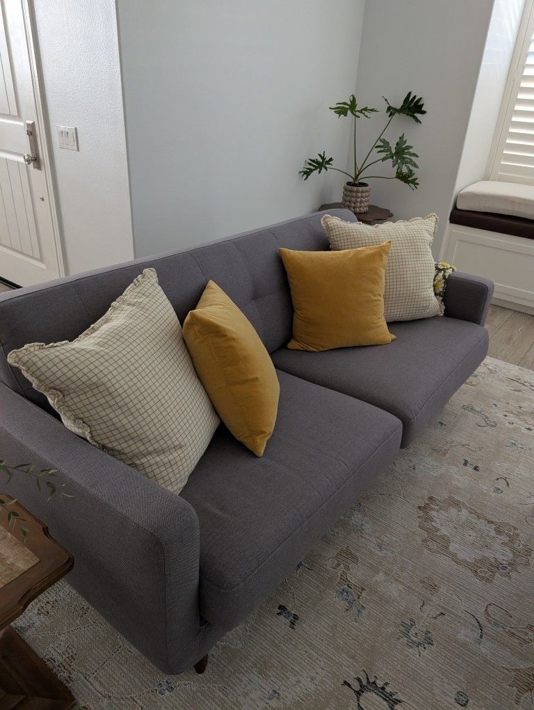 Living Spaces Allie Dark Grey Sofa