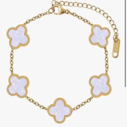 18K Gold Plated Double Sided Clover Bracelet
