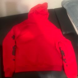Red and black Sp5der hoodie