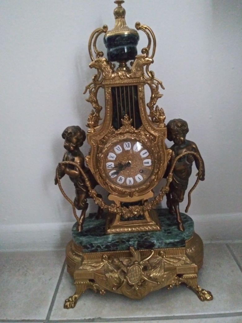 IMPERIAL. BRAVETTATO ITALIAN FRANZ. HERMLE. MARBLE. MANTLE CLOCK