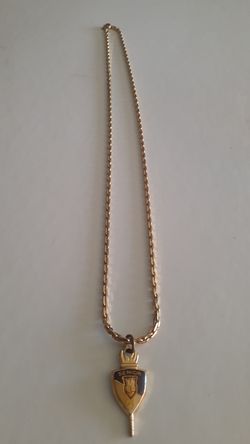 Gold Senior Key Charm Necklace