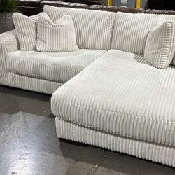Lindyn Ivory 2 Piece Sofa Chaise Sectional 