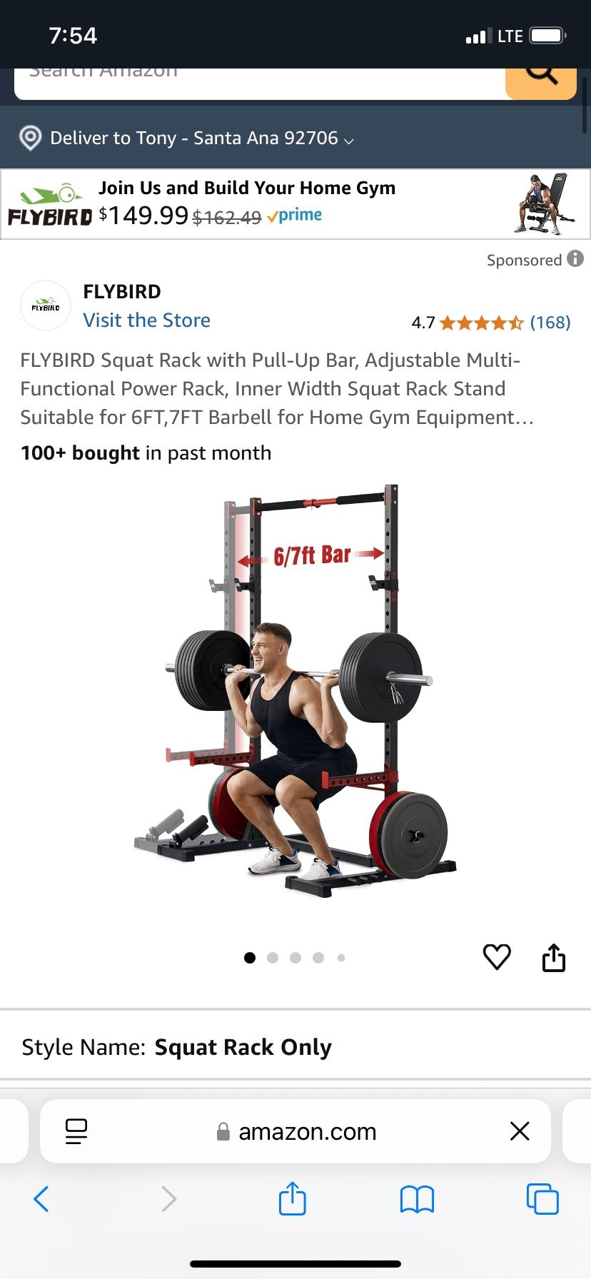 Squat Rack with Pull Up Bar, Adjustable Multi Functional Power