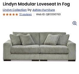 Signature Design by Ashley Lindyn Transitional Gray Swivel Chair And Love Seat