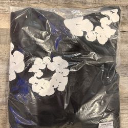 Black And White Denim tear Hoodie