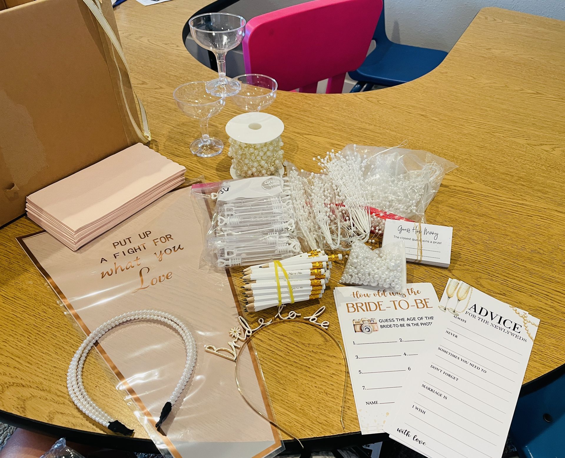 Bridal Shower Pearl Theme Items