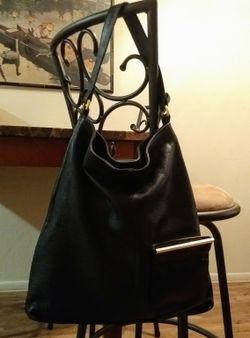 Large Slouchy Bag Genuine Leather Tote Dark Blue Bag Designer 