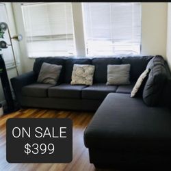 Gray Sectional Couch Sofa With Chaise 