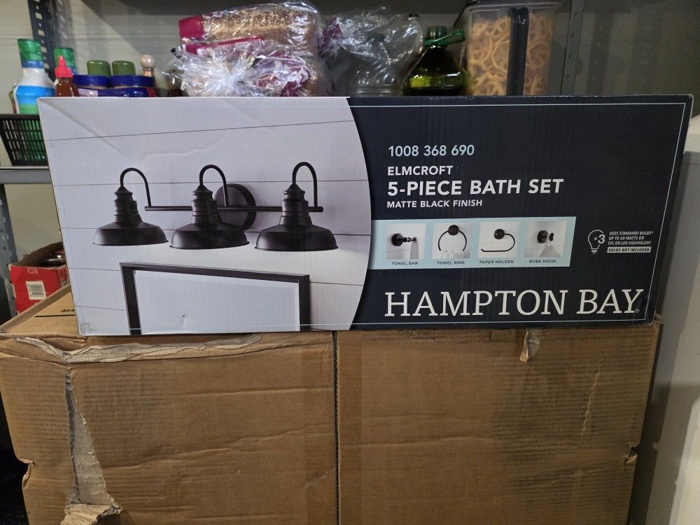 Hampton Bay 5-piece Bath Set Matte Black Finish