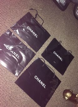 Authentic Chanel shopping bags 3 small one Medium size