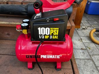 central pneumatic air compressor 1/3 hp 3 gal