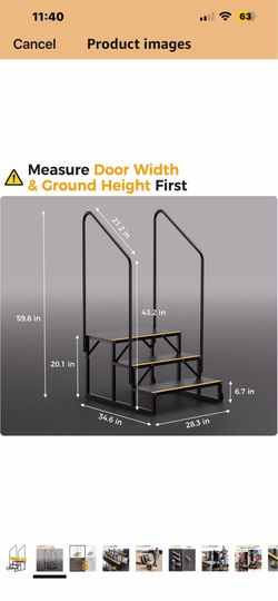 CAMMOO 3-Step RV Steps with Wheels, 1000 lb per Step, Anti-Slip Built for RV, camper and trailer entry, 28.3 in wide, 20.1 in high and rated 1000 lb p