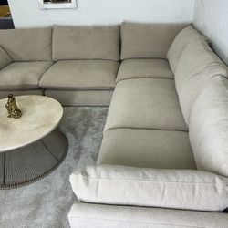 Furniture- 3 Pc Oversized Fabric Sectional- Wilmer
